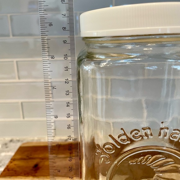 Vintage Golden Harvest Glass Canister with White Lid - Picture 3 of 3